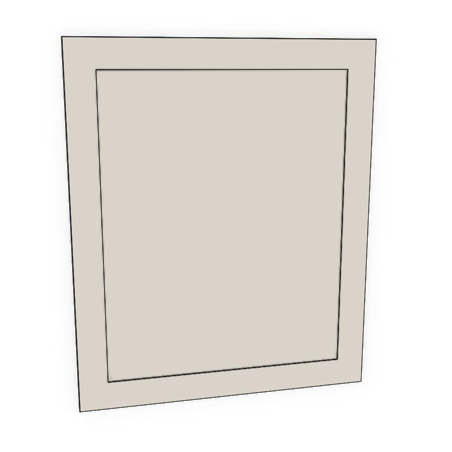 Line drawing of a 600 mm Shaker cabinet door, 597 × 717 mm, to fit a Bunnings kitchen