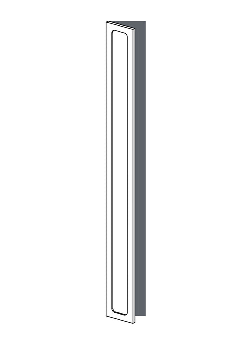25x235 - Left Hung -Round Shaker - Unpainted (Raw) - PAX, line drawing