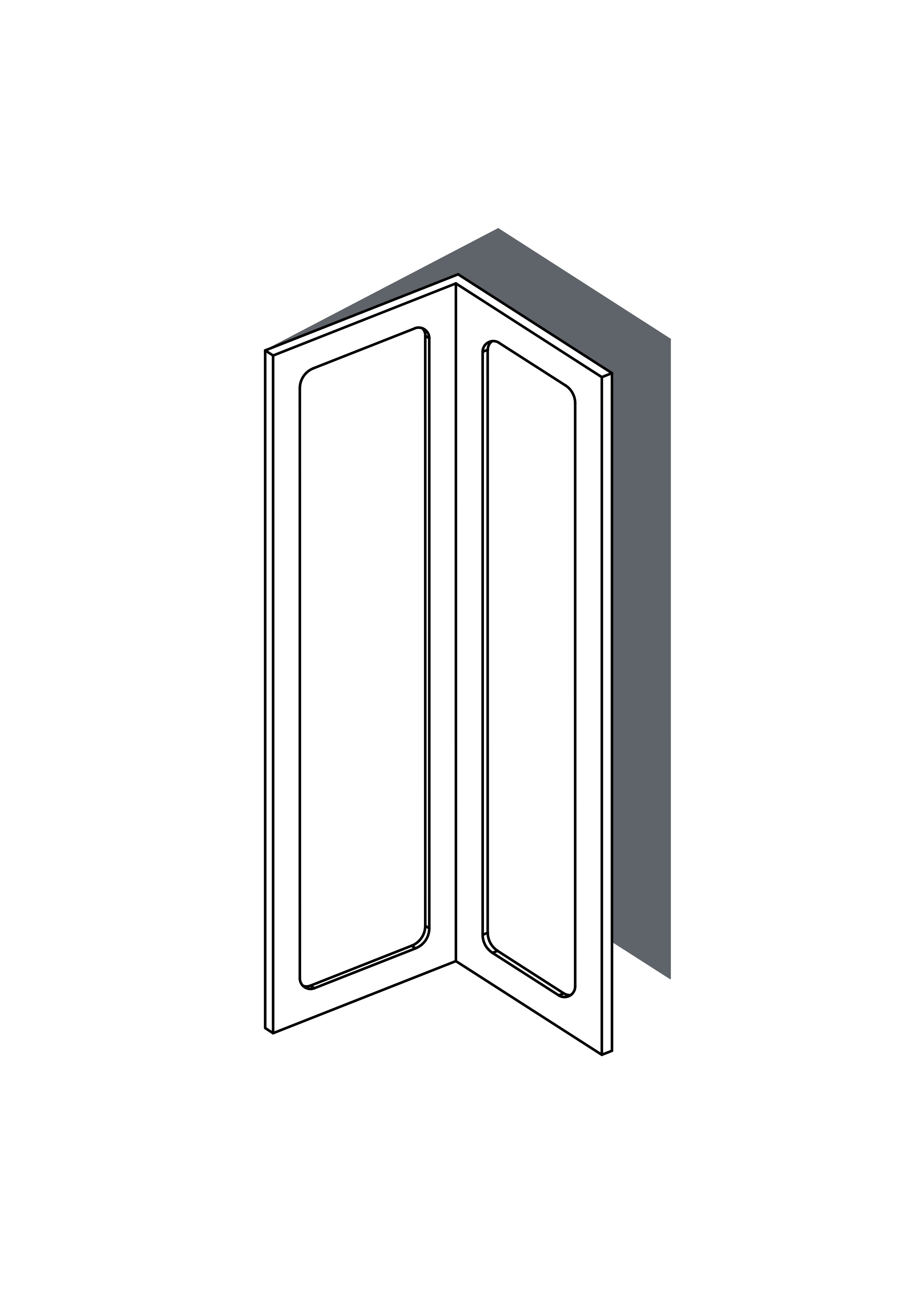 Corner Door 25x80 - Left Hung - Round Shaker - Painted (2Pac Poly) - METOD