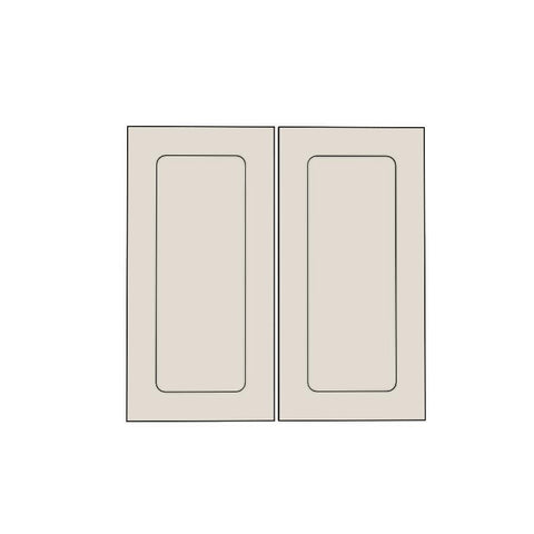 600mm Medium Rangehood Doors (2pk) (297x547mm) - Round Shaker - Painted (2Pac Poly), line drawing