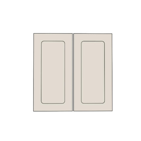 600mm Medium Rangehood Doors (2pk) (297x547mm) - Round Shaker - Unpainted (Raw), line drawing