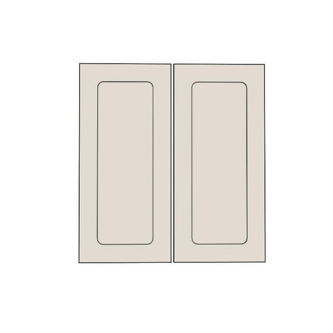 600mm Rangehood Cabinet Doors (2pk) (297x597mm) - Round Shaker - Unpainted (Raw), line drawing