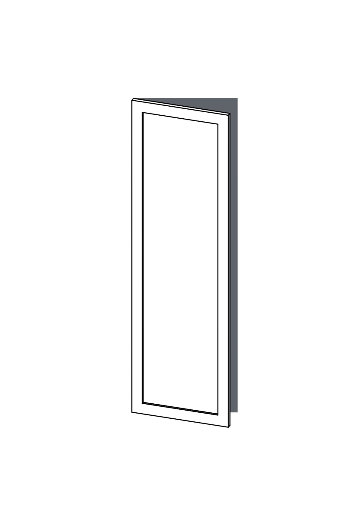 60x200 - Left Hung - Shaker - Unpainted (Raw) - METOD, line drawing
