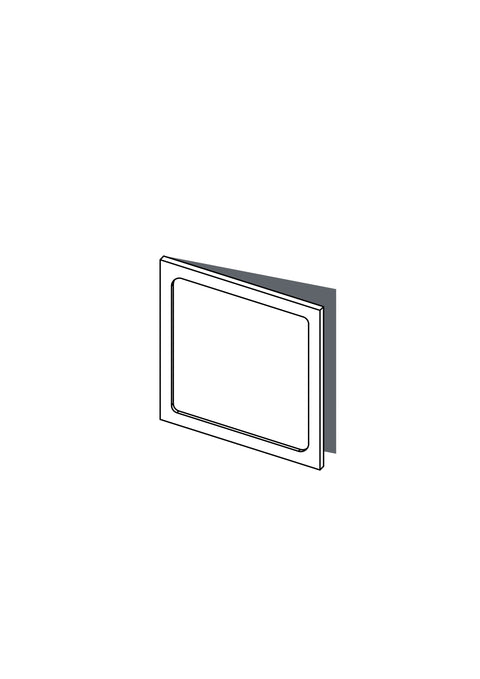60x64 Left Hung - Round Shaker - Unpainted (Raw) - BESTA, line drawing