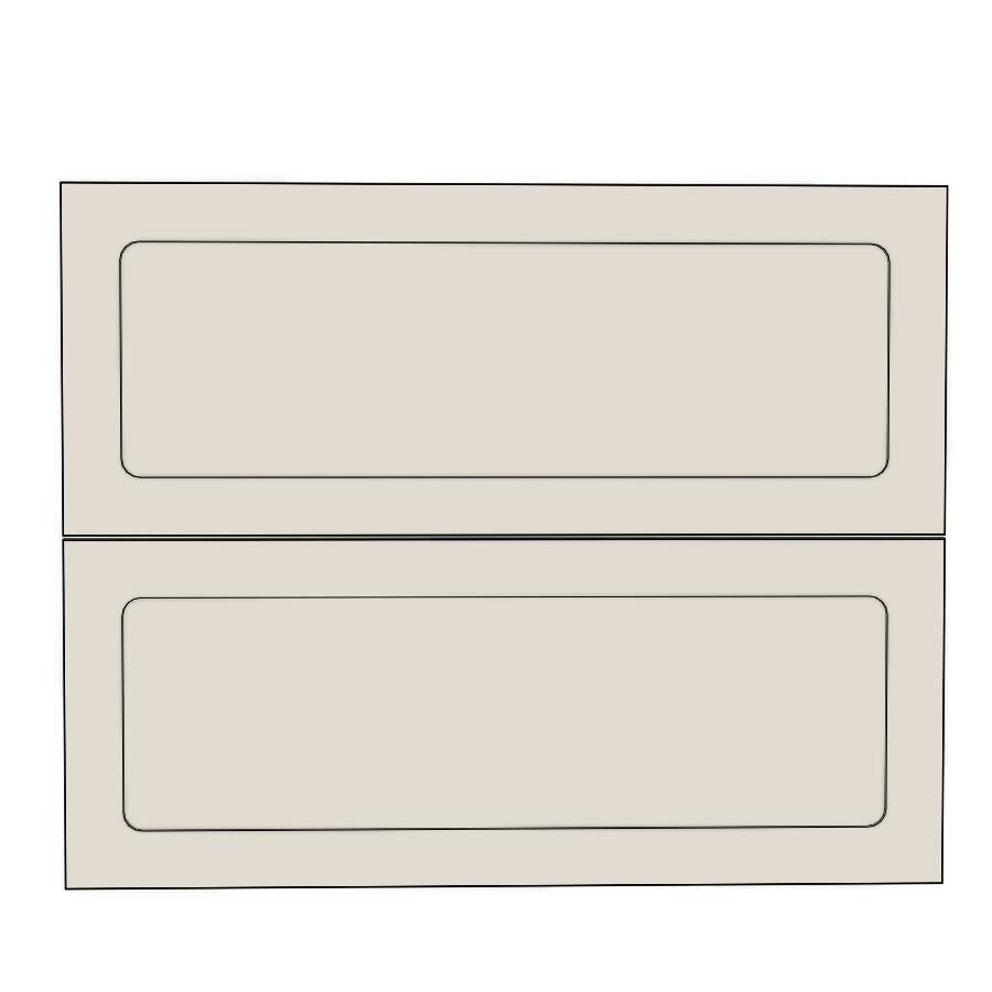 900mm 2 Drawer Panels - Round Shaker - Unpainted (Raw) - KABOODLE