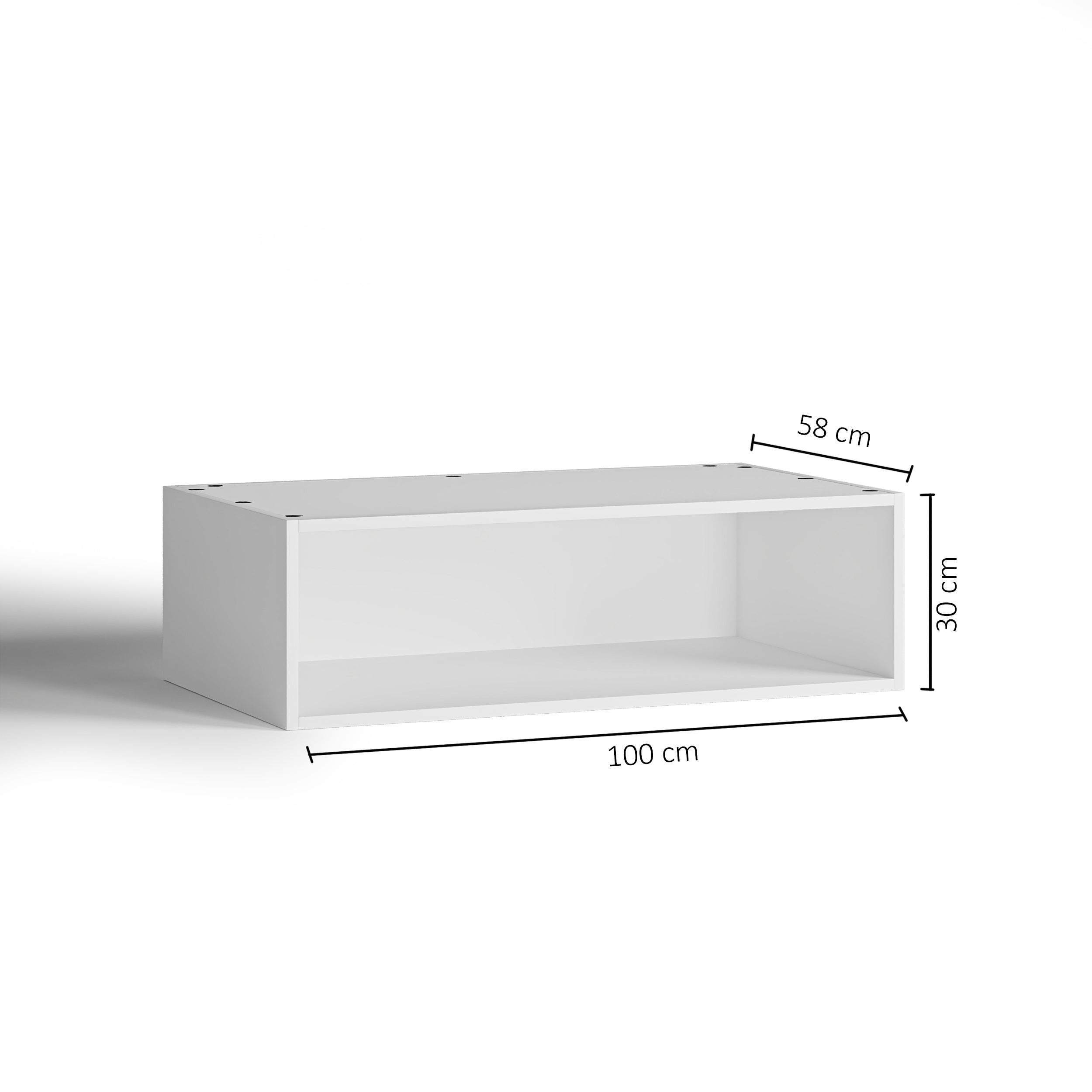 100x30 - Cabinet (58cm D) No Doors - PAX