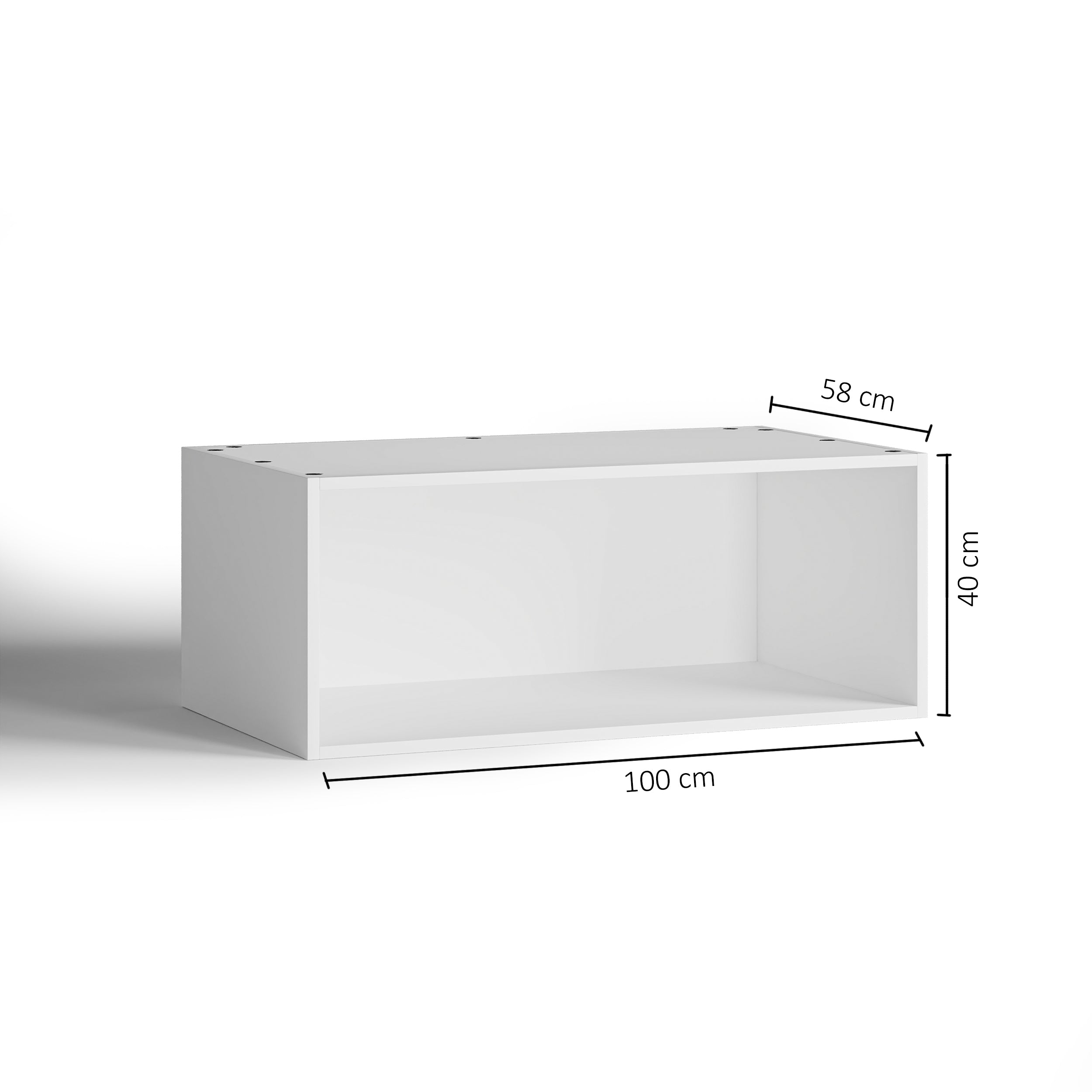 100x40 - Cabinet (58cm D) No Doors - PAX