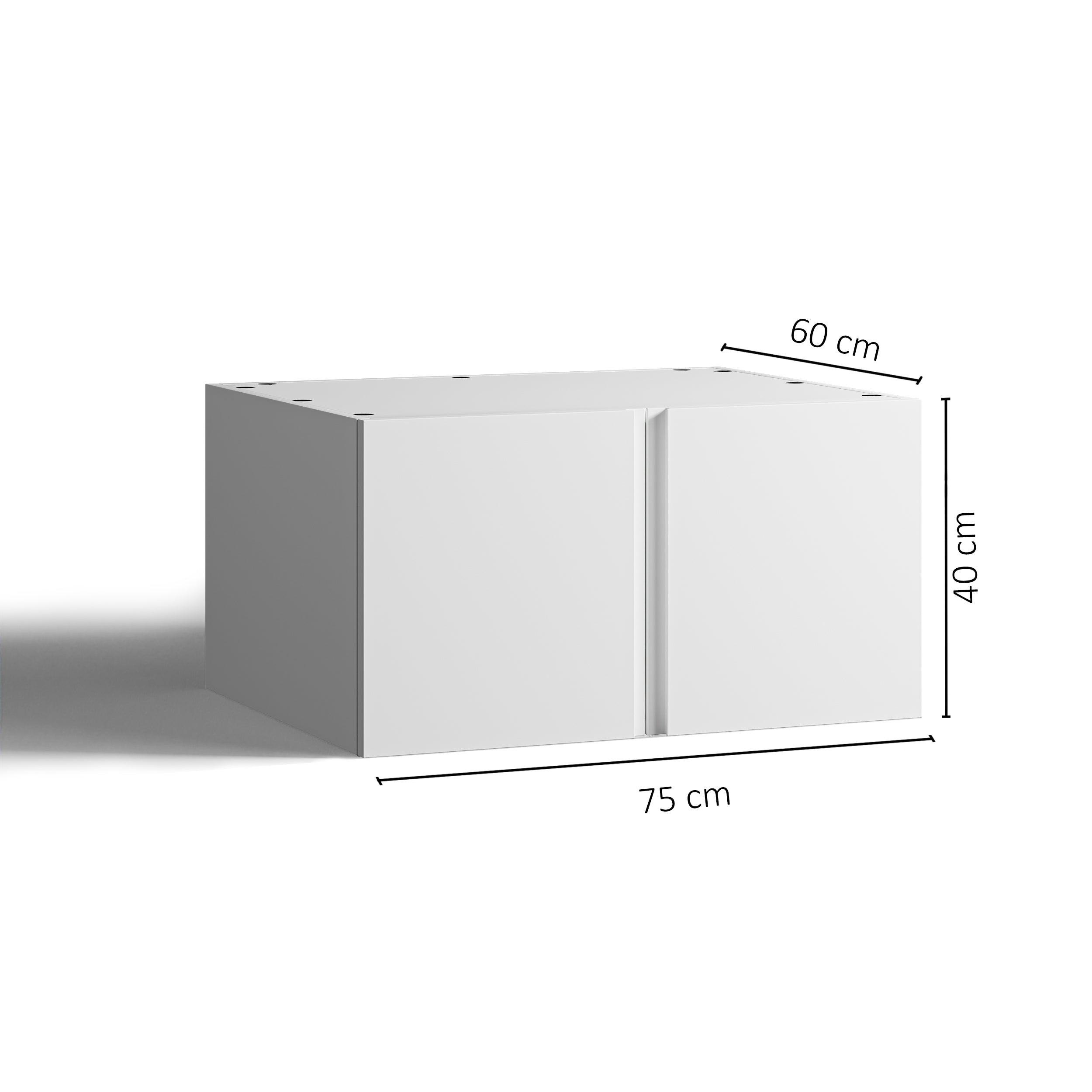 75x40 - Cabinet (58cm D) w 2 Doors - Finger Pull - PAX