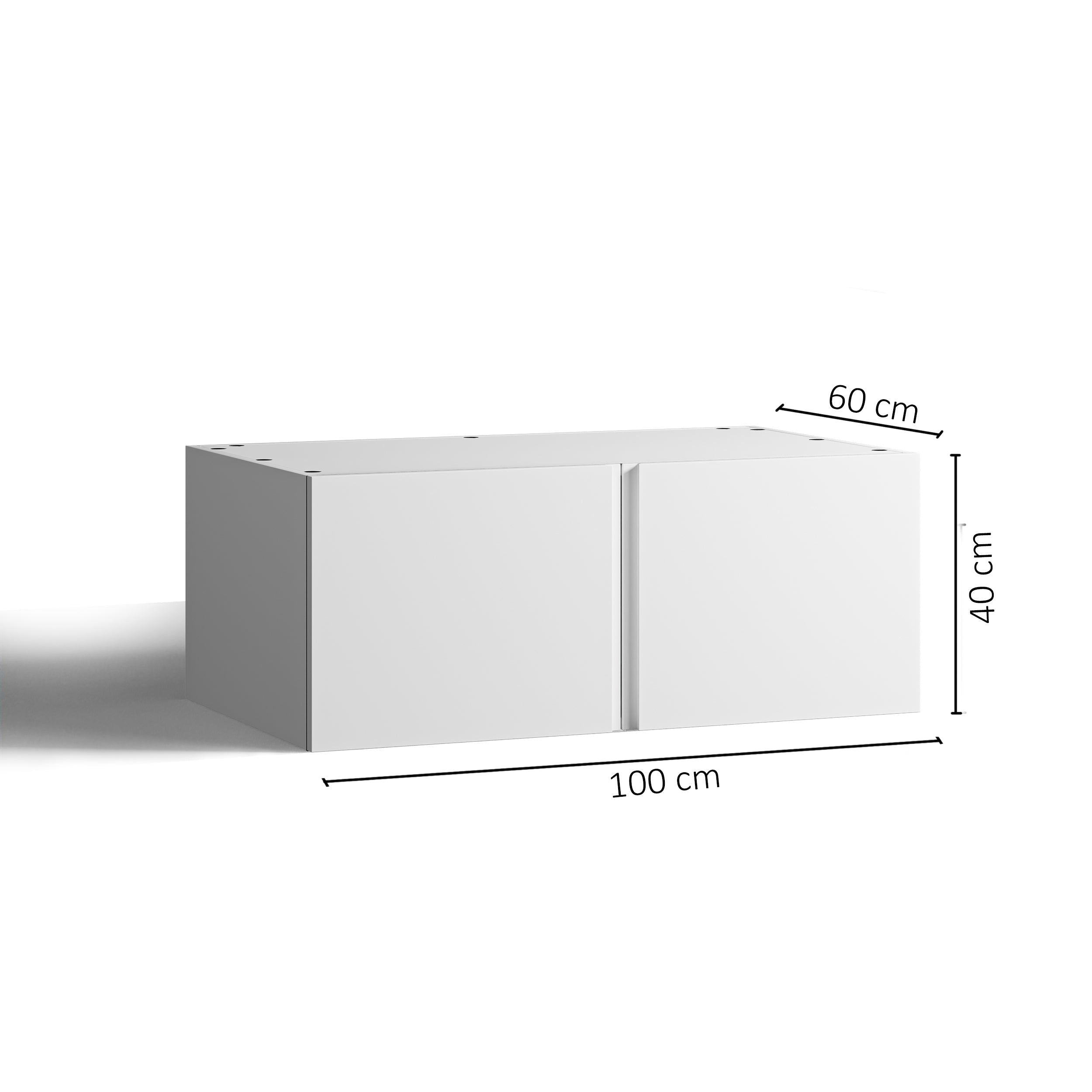 100x40 - Cabinet (58cm D) w 2 Doors - Finger Pull - RAW - PAX