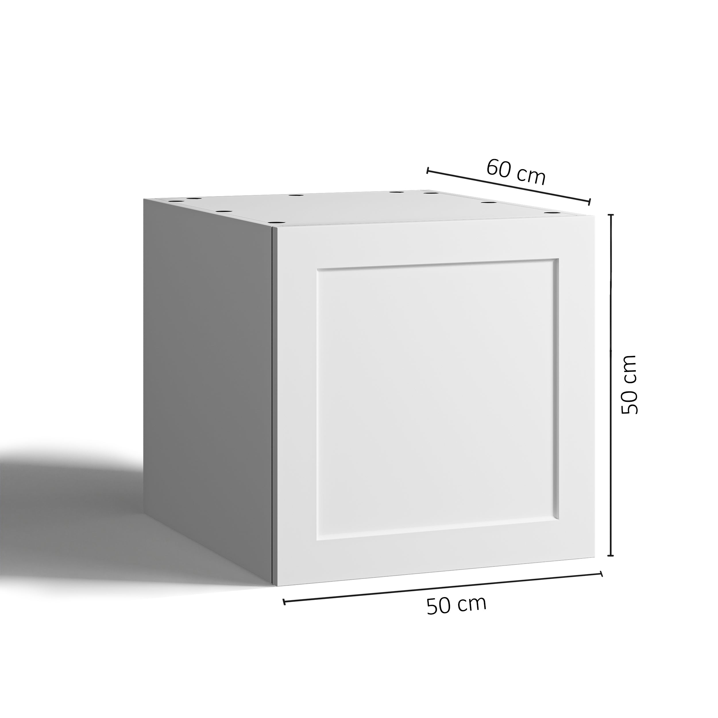 50x50 - Cabinet (58cm D) w Door - French Shaker - RAW - PAX