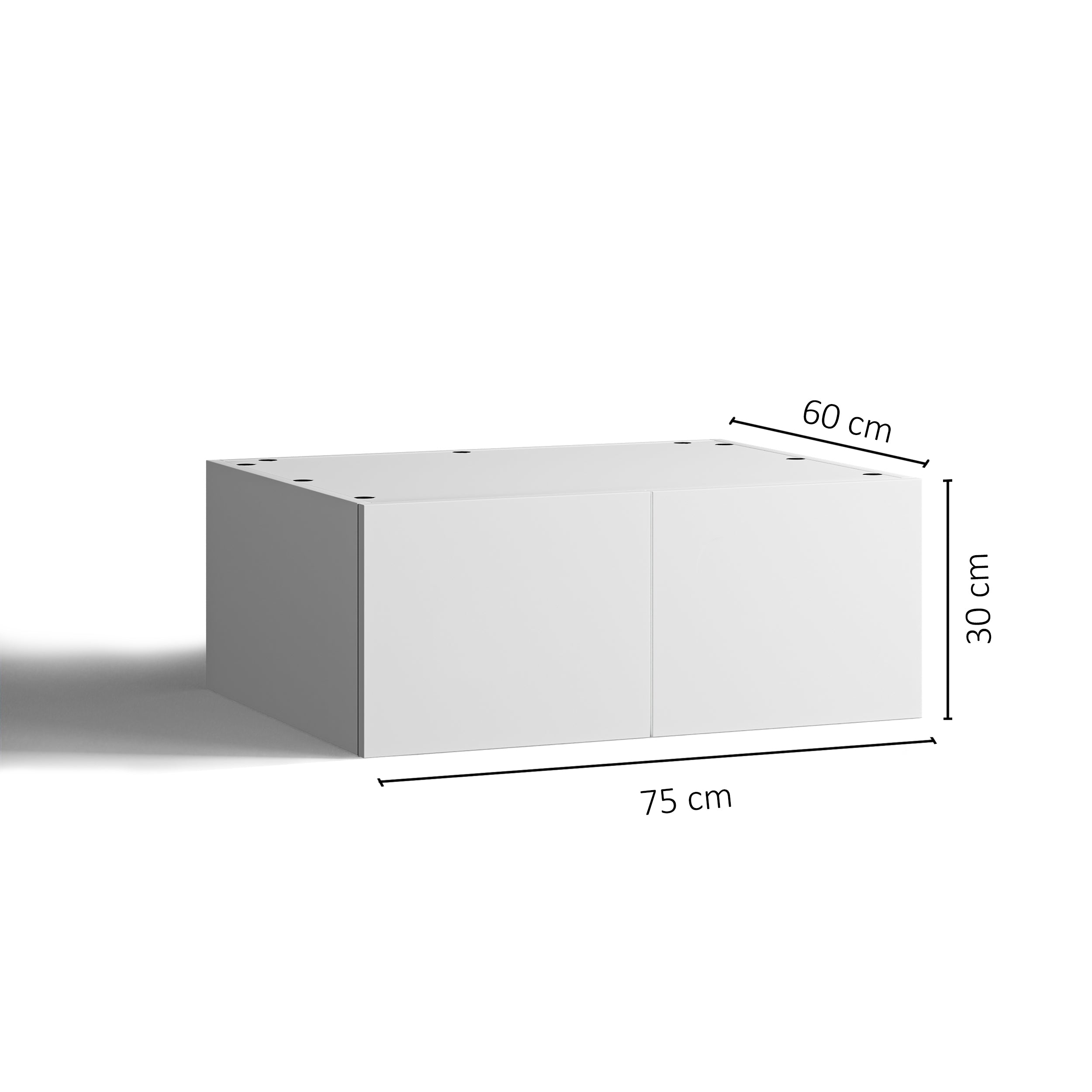 75x30 - Cabinet (58cm D) w 2 Doors - Woodgrain - PAX