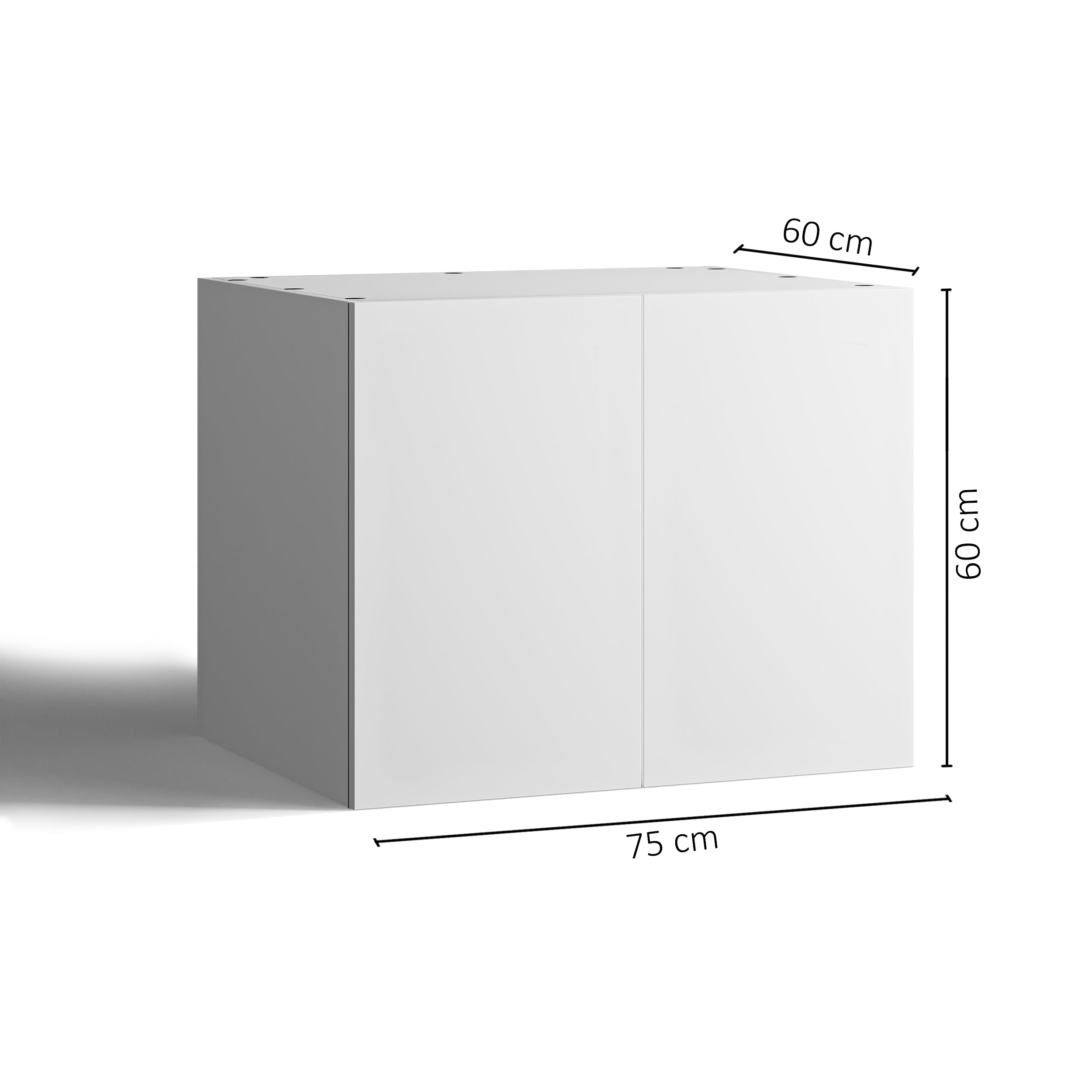 75x60 - Cabinet (58cm D) w 2 Doors - Woodgrain - PAX