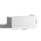 100x40 - Cabinet (58cm D) w 2 Doors - Polytec Decorative 16mm - PAX