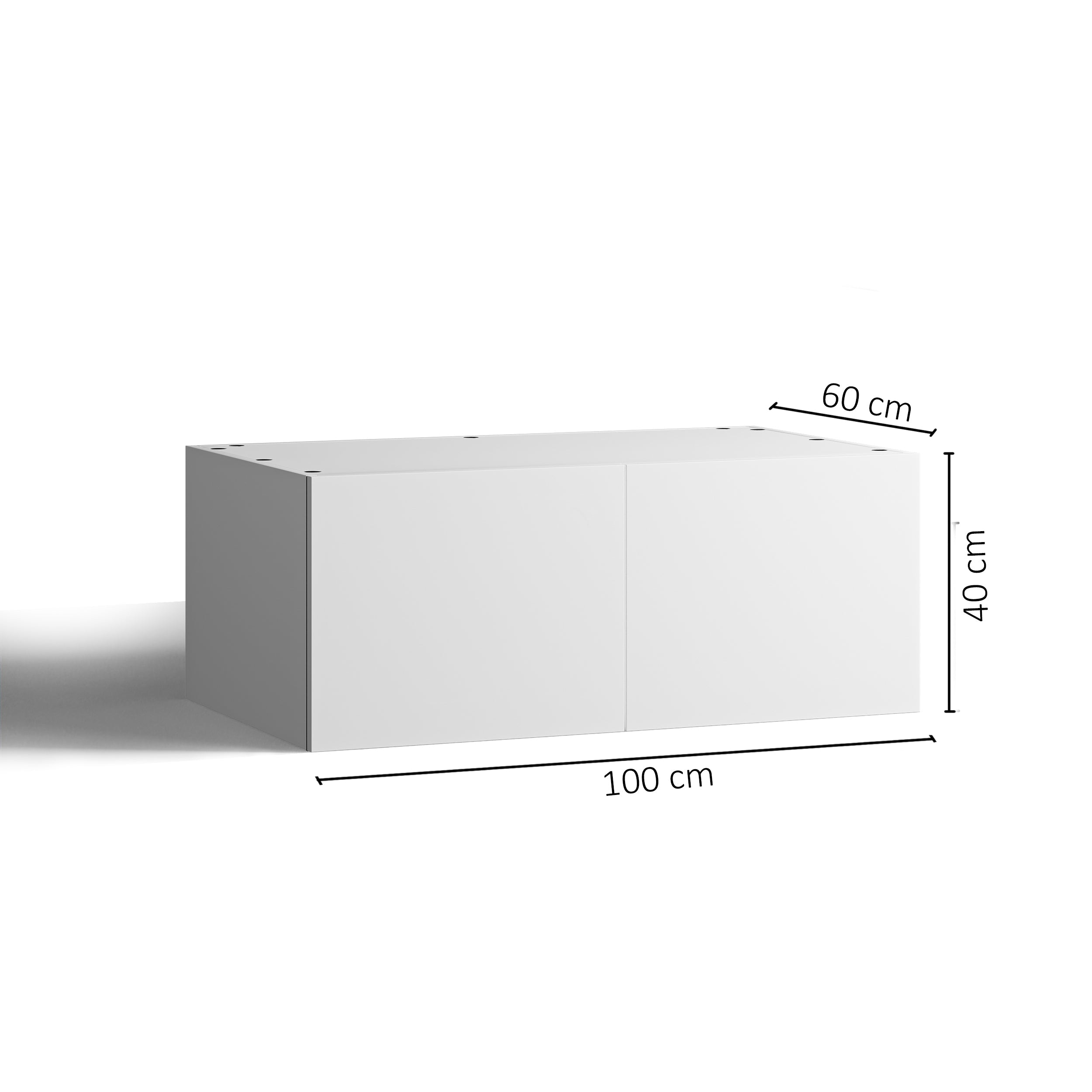 100x40 - Cabinet (58cm D) w 2 Doors - Woodgrain - PAX