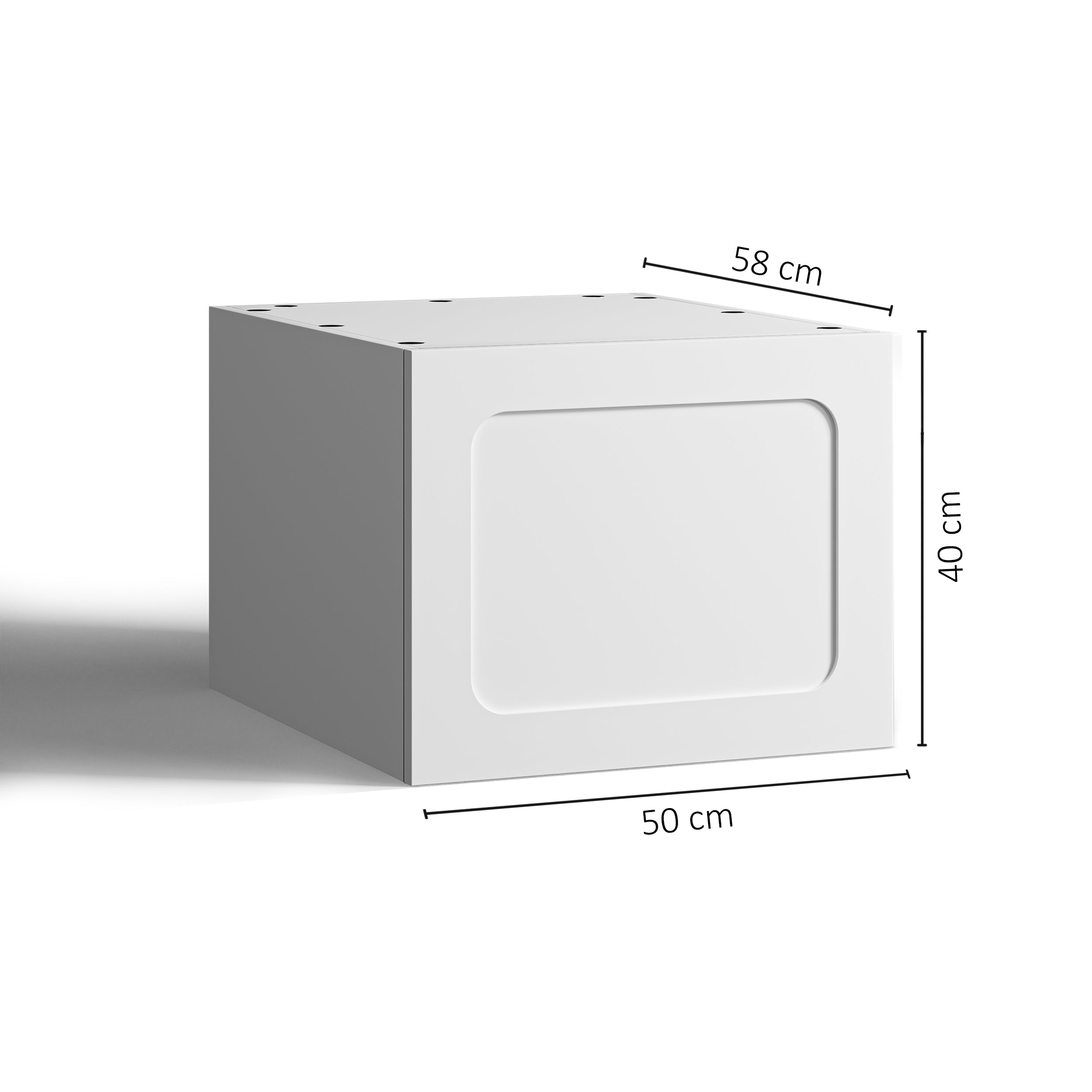 50x40 - Cabinet (58cm D) w Door - Round Shaker - RAW - PAX