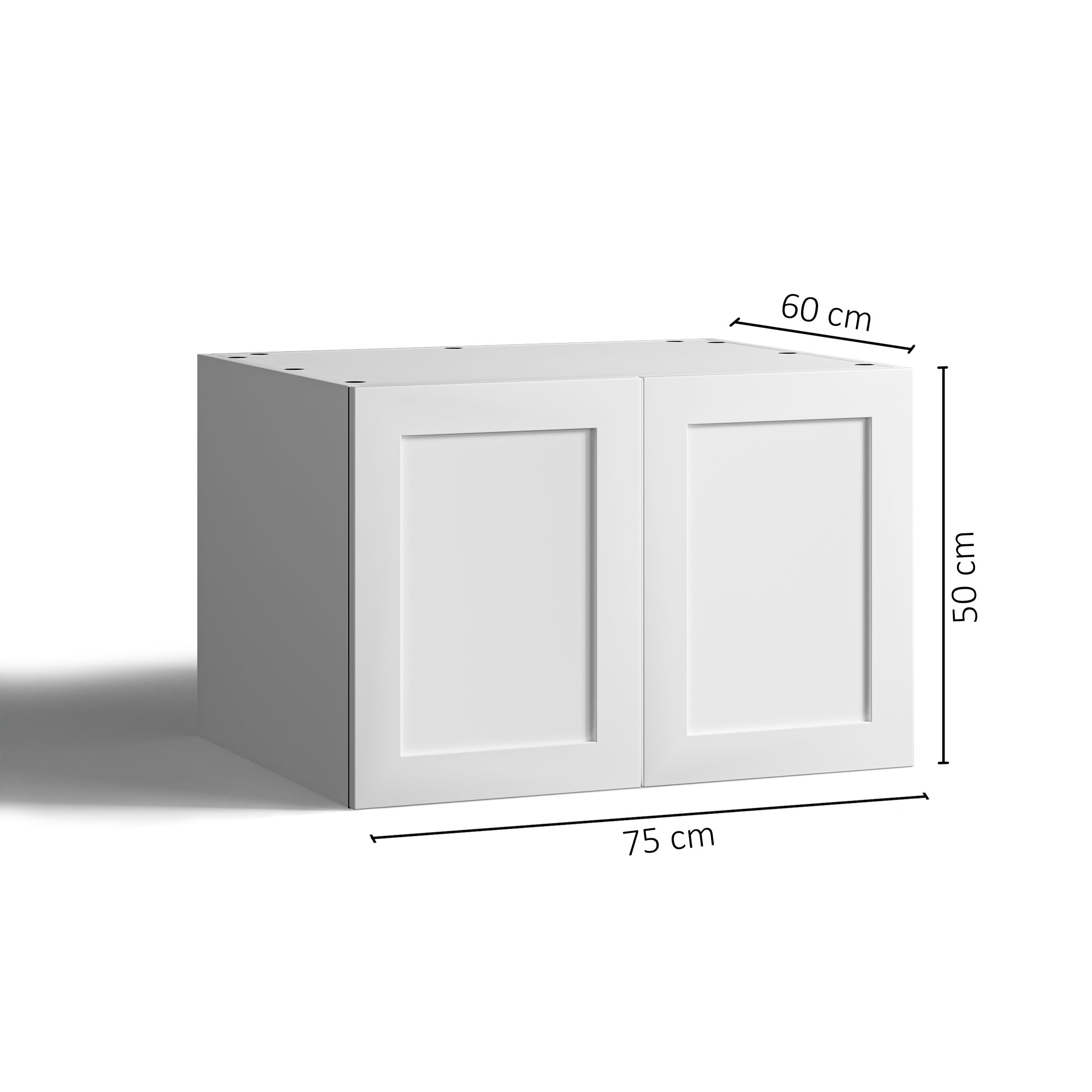 75x50 - Cabinet (58cm D) w 2 Doors - Shaker - PAX