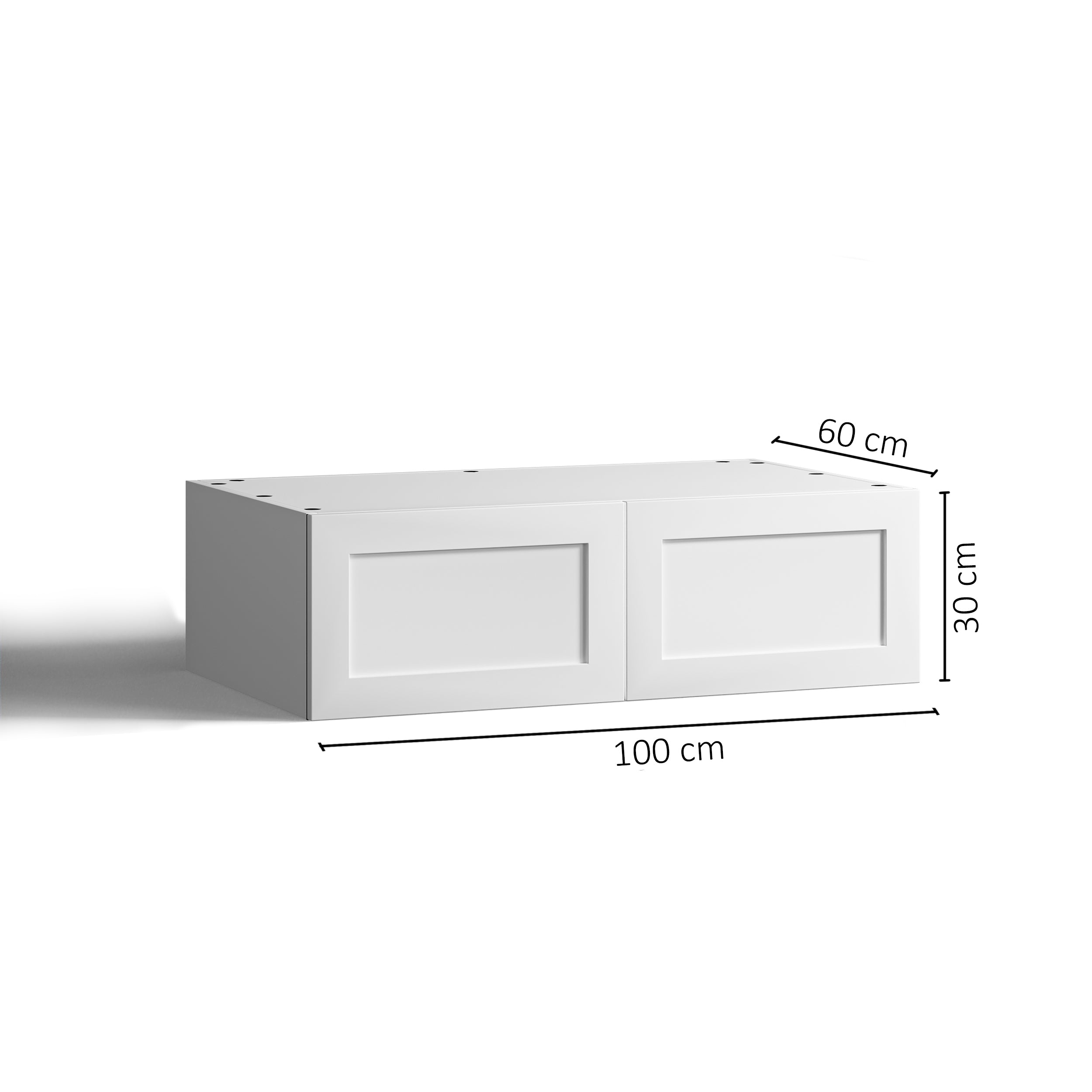 100x30 - Cabinet (58cm D) w 2 Doors - Shaker - PAX