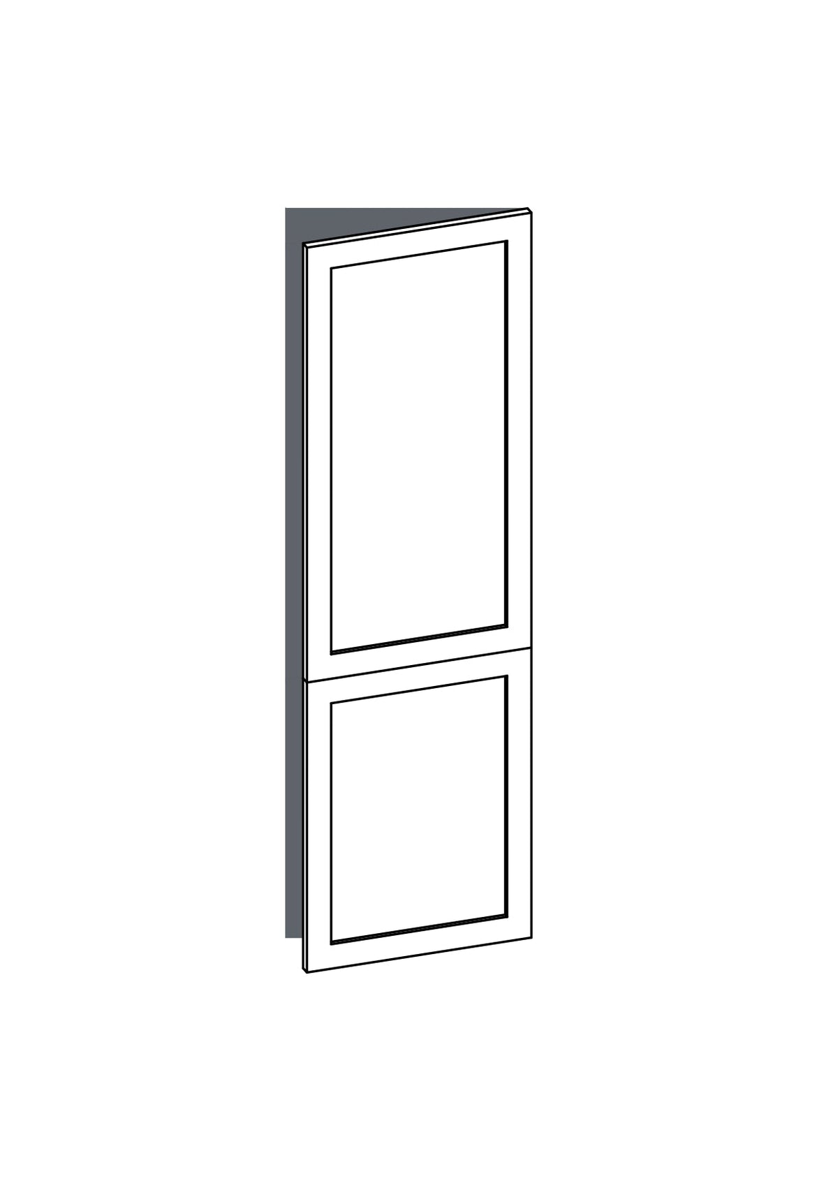 60x200 - Right Hung (Fridge) - Shaker - Painted (2Pac Poly) - METOD, line drawing