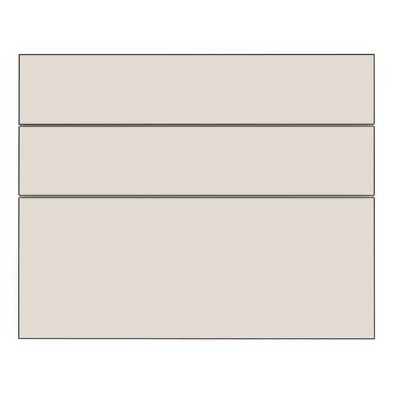 900mm 3 Drawer Panels (897x357mm, 897x177mm) - Woodgrain, line drawing