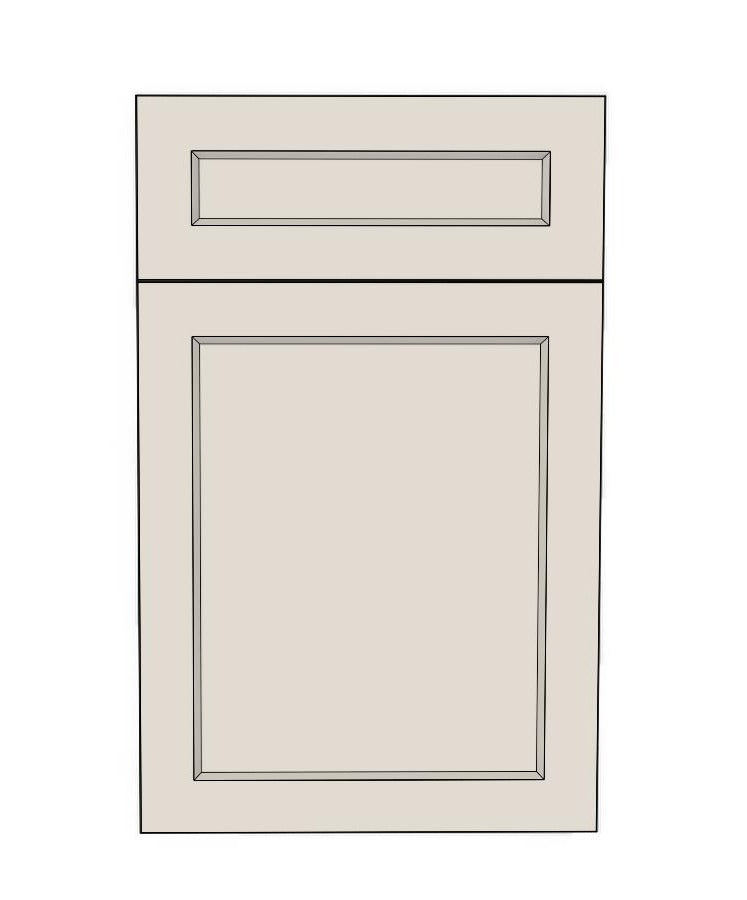 450mm 1 door - 1 Drawer Panel - French Shaker - Unpainted (Raw) - KABOODLE