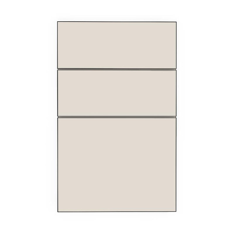 450mm 3 Drawer Panels (447x357mm, 447x177mm) - Woodgrain, line drawing
