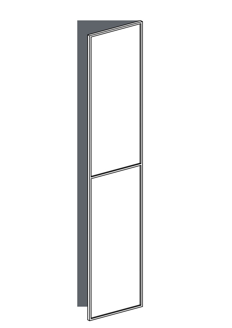 50x235 - Right Hung - Slim Shaker With Center Rail - Painted (2Pac Poly) - PAX, line drawing