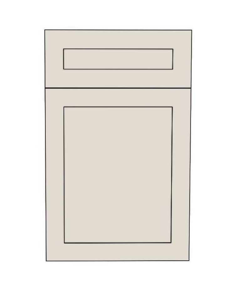 450mm 1 door - 1 Drawer Panel - Shaker - Unpainted (Raw) - KABOODLE