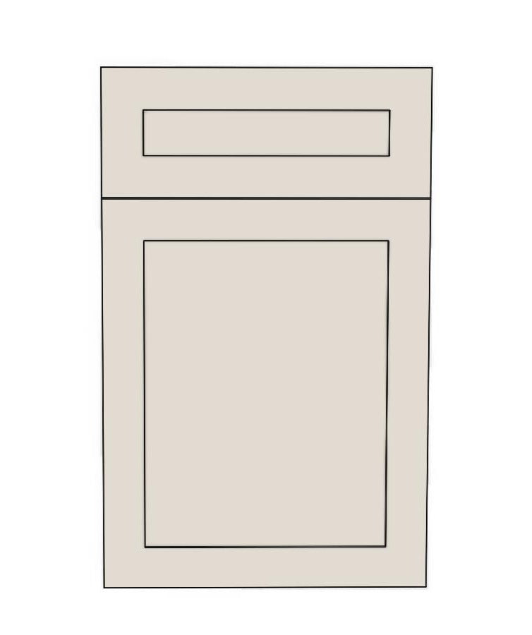 450mm 1 Door (447x537mm) & 1 Drawer Panel (447x177mm) - Shaker - Painted (2Pac Poly), line drawing