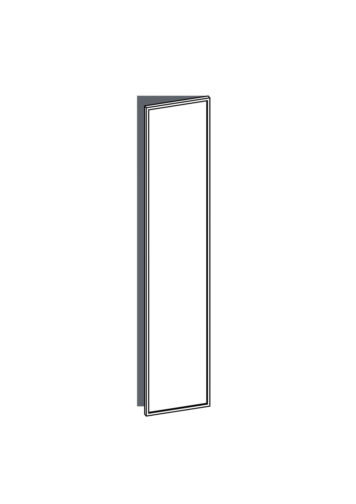 40x200 - Right Hung - Slim Shaker - Painted (2Pac Poly) - METOD, line drawing