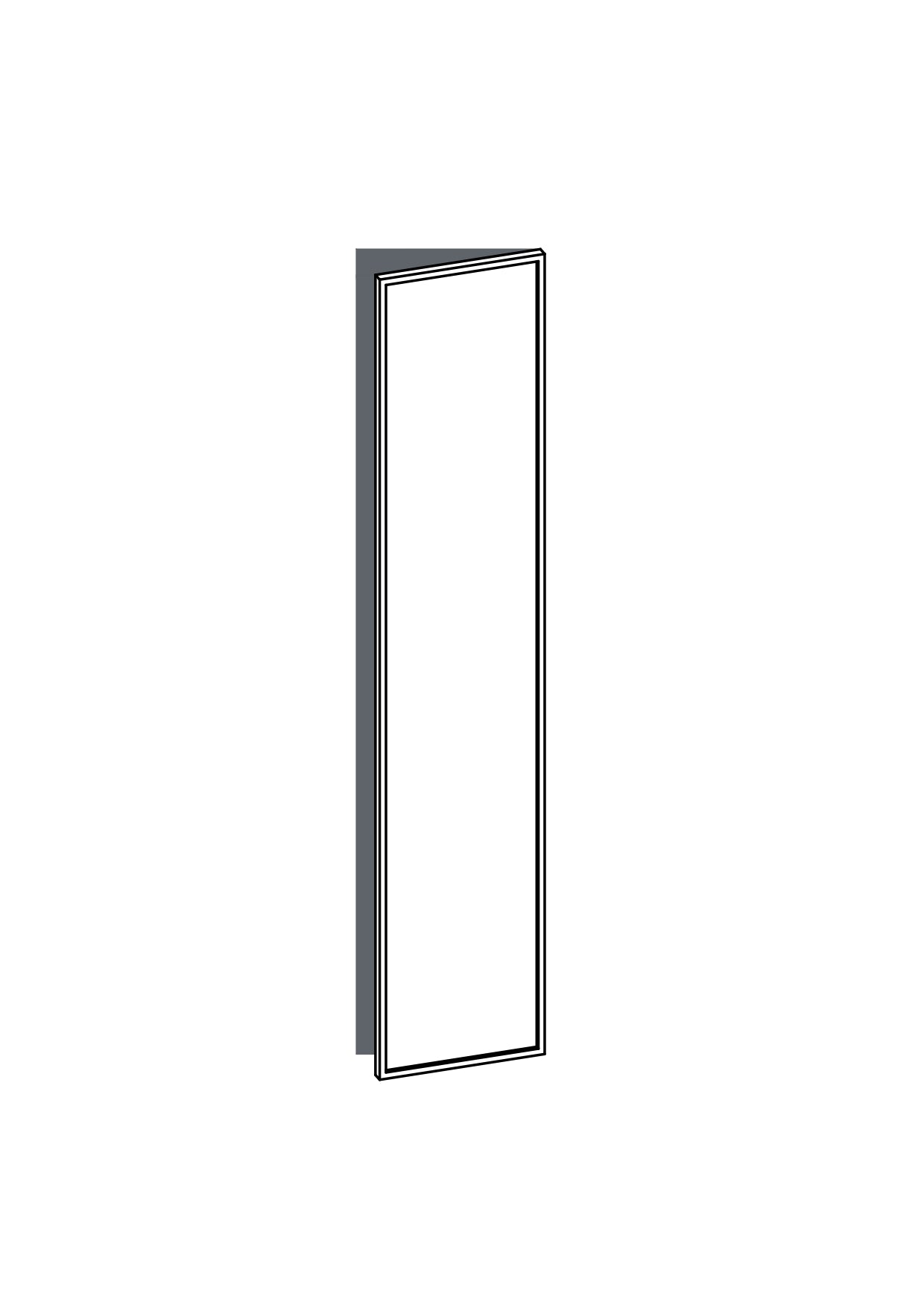 40x200 - Right Hung - Slim Shaker - Painted (2Pac Poly) - METOD
