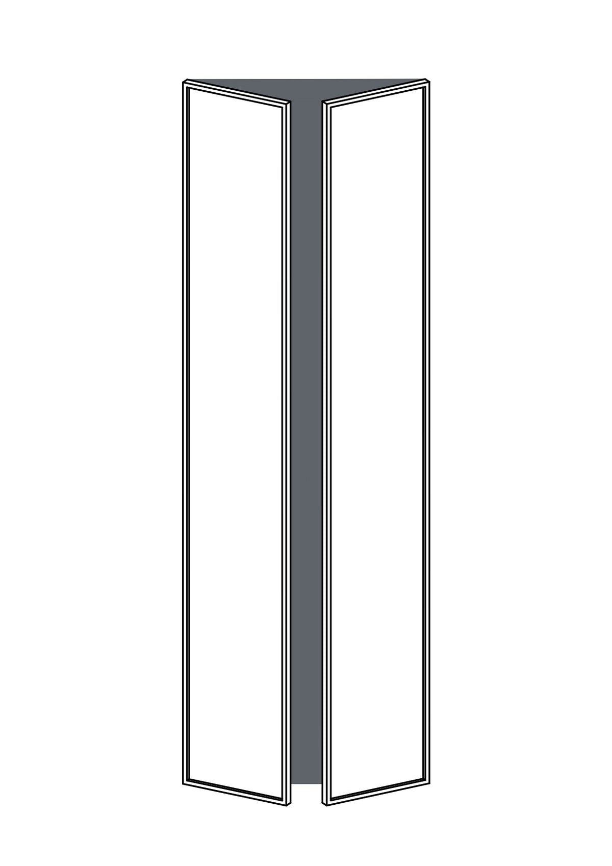 37x235 - Pair - Slim Shaker - Unpainted (Raw) - PAX - (To Fit 75cm PAX Frame), line drawing