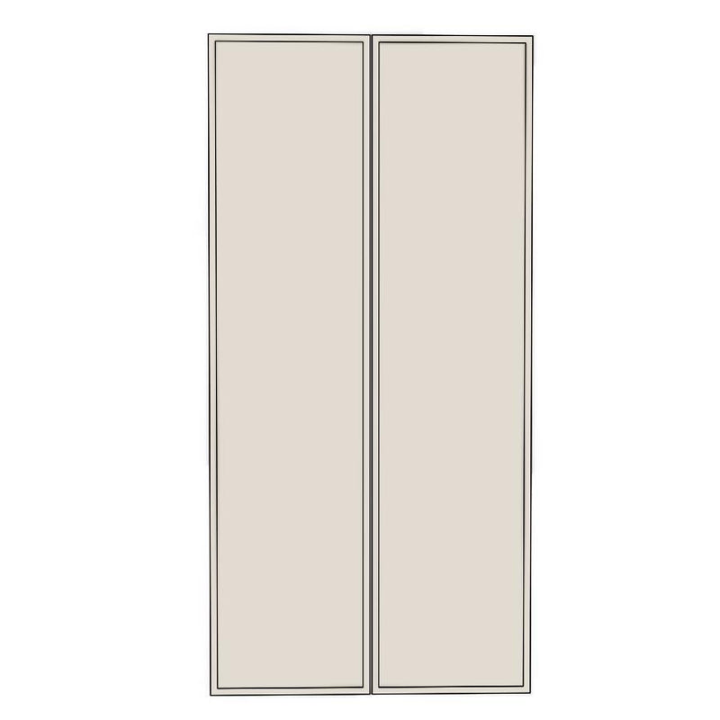 900mm Medium Pantry Doors (2pk) (447x1335mm) - Slim Shaker - Unpainted (Raw), line drawing