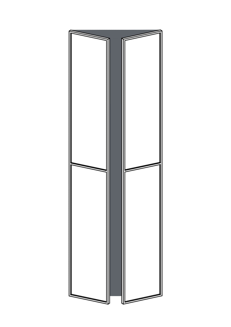 37x235 - Pair - Slim Shaker (With Center Rail) - Unpainted (Raw) - PAX - (To Fit 75cm PAX Frame), line drawing