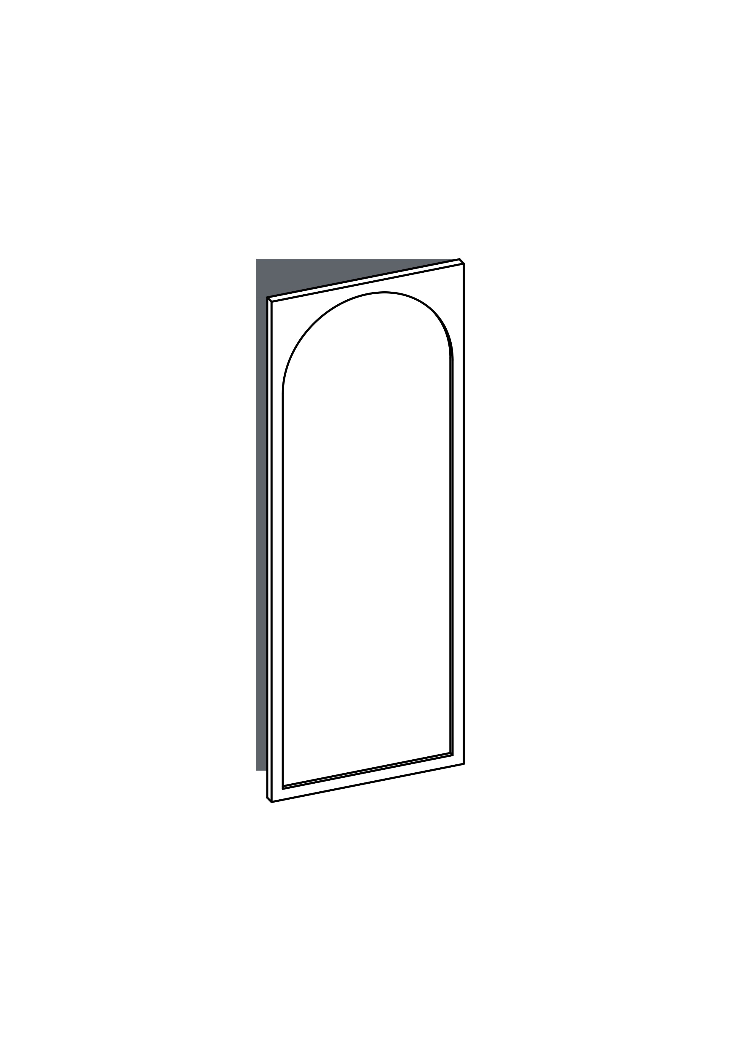 60x160 - Right Hung - Arch - Painted (2Pac Poly) - METOD