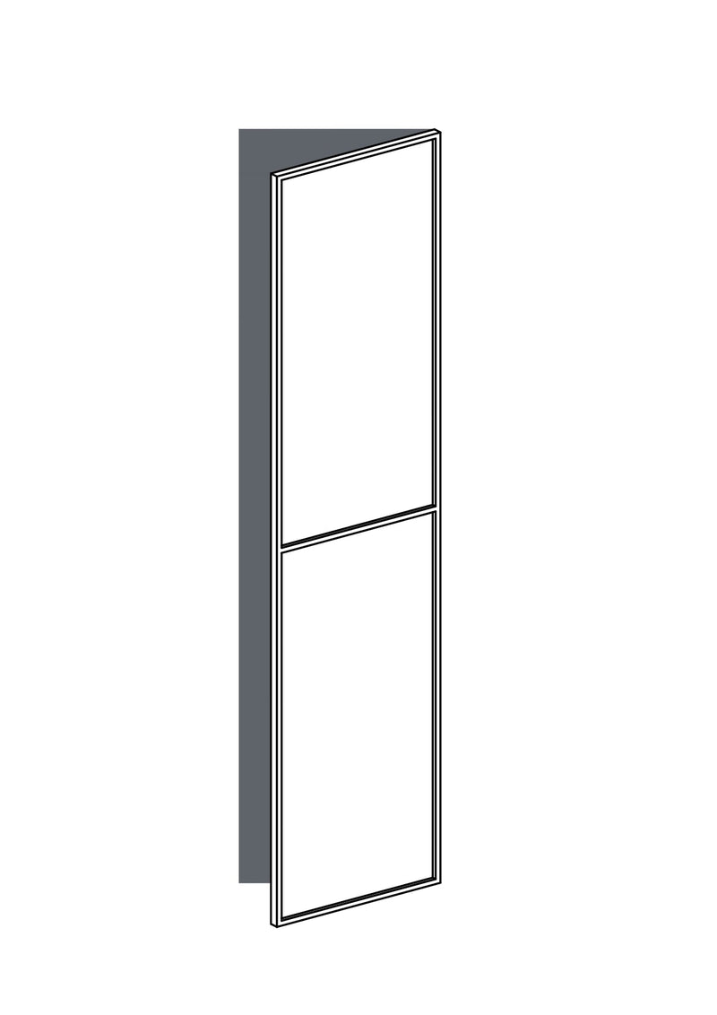 50x200 - Right Hung - Slim Shaker (With Center Rail) - Unpainted (Raw) - PAX, line drawing