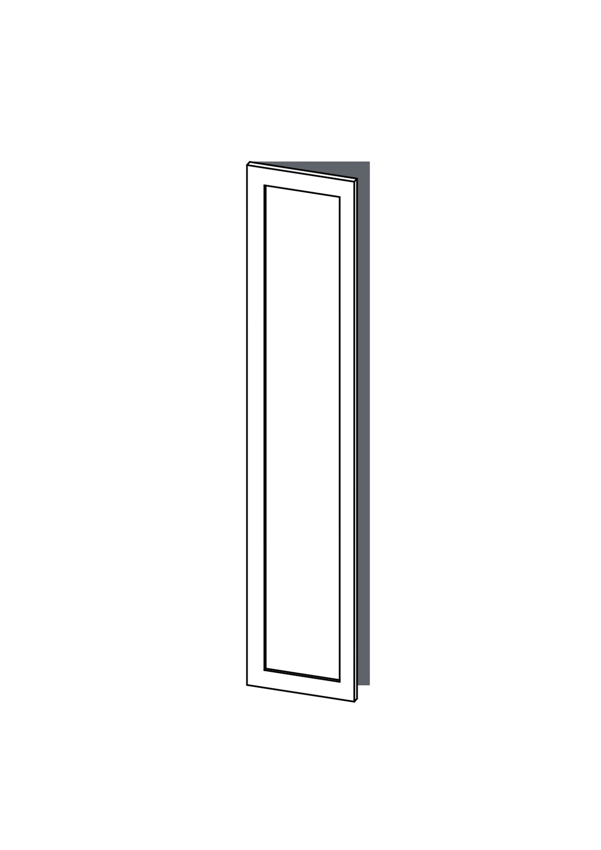 40x200 - Left Hung - Shaker - Painted (2Pac Poly) - METOD, line drawing