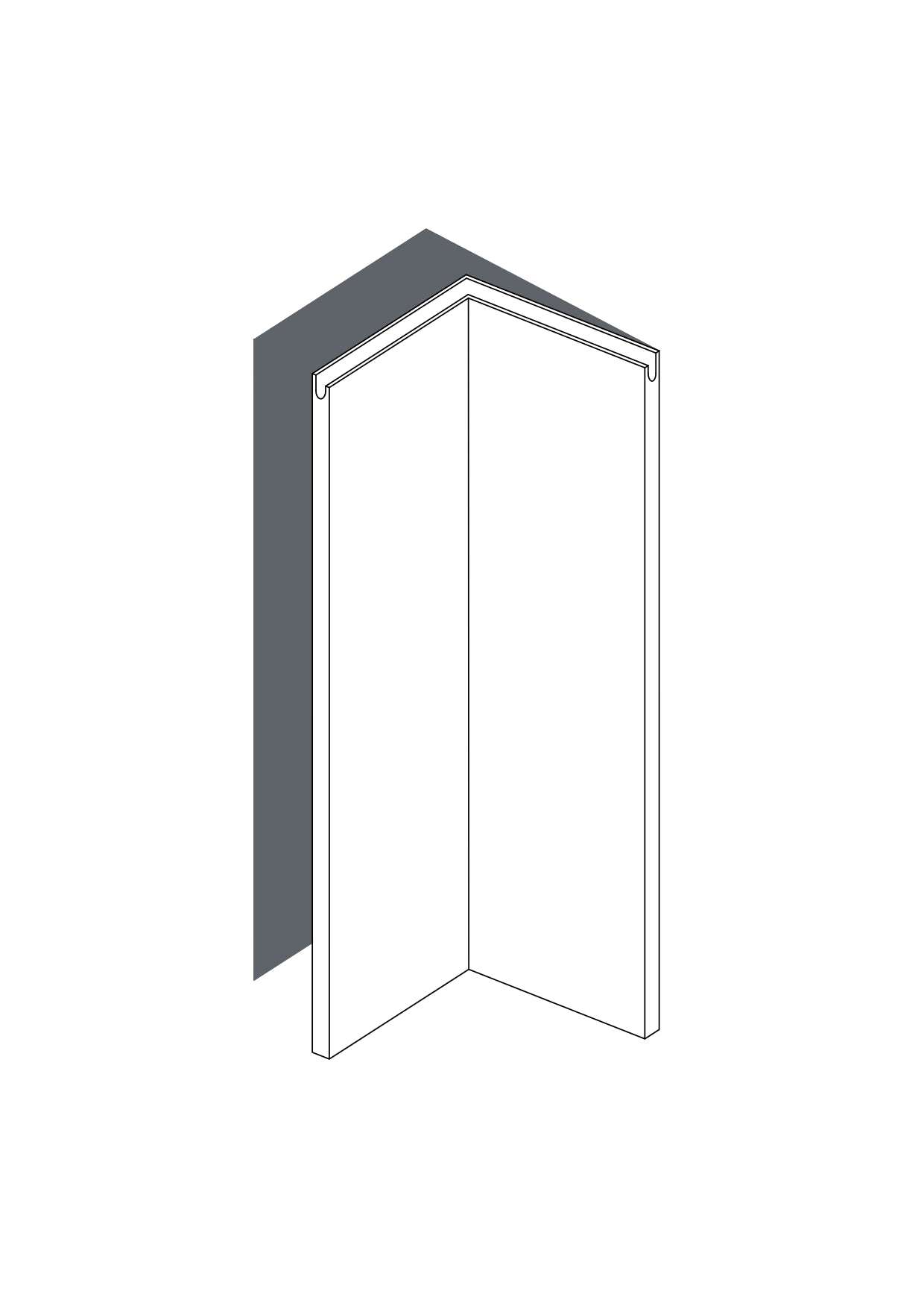 Corner Door 25x80 - Right Hung - Finger Pull - Painted (2Pac Poly) - METOD