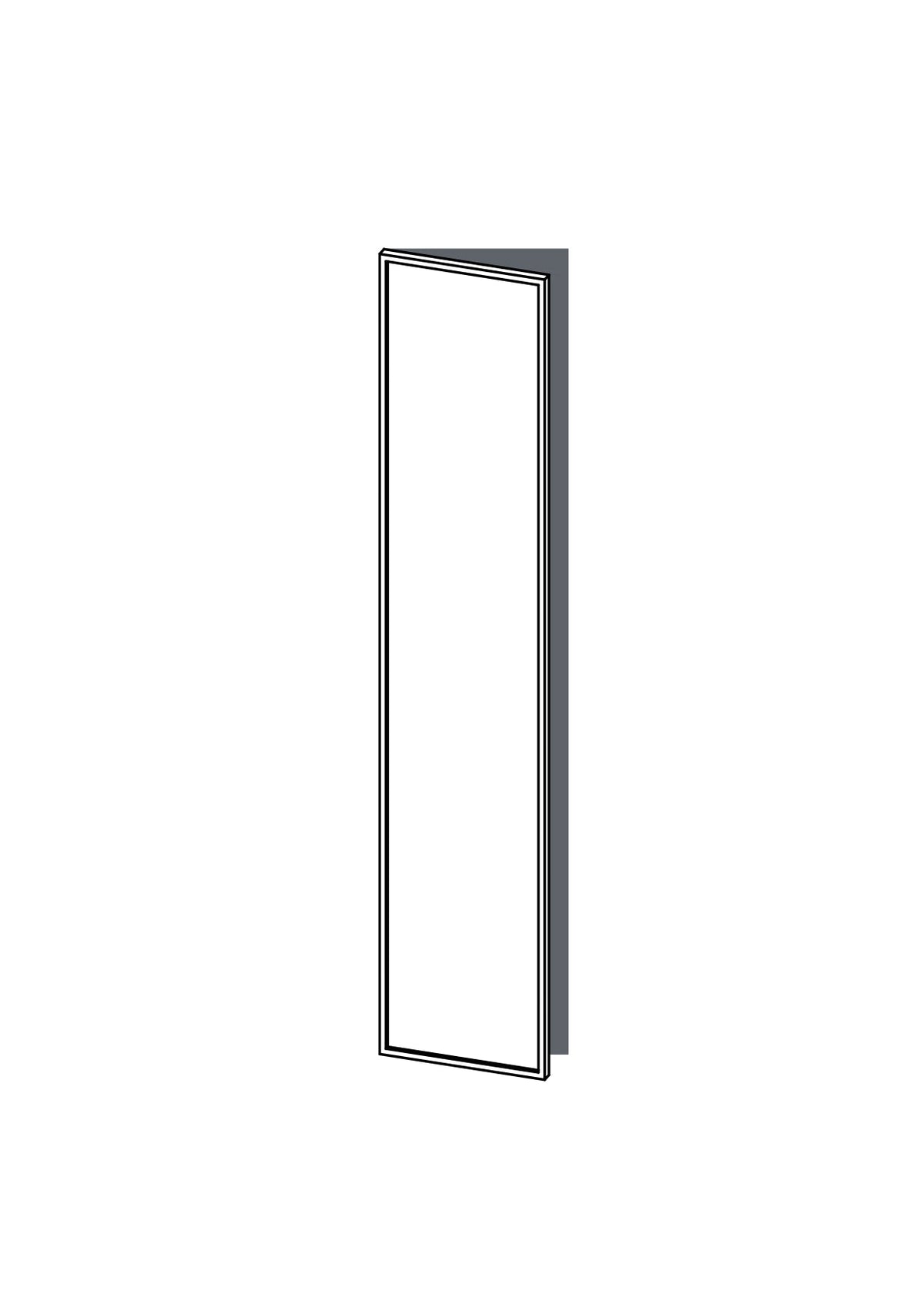 40x200 - Left Hung - Slim Shaker - Painted (2Pac Poly) - METOD, line drawing