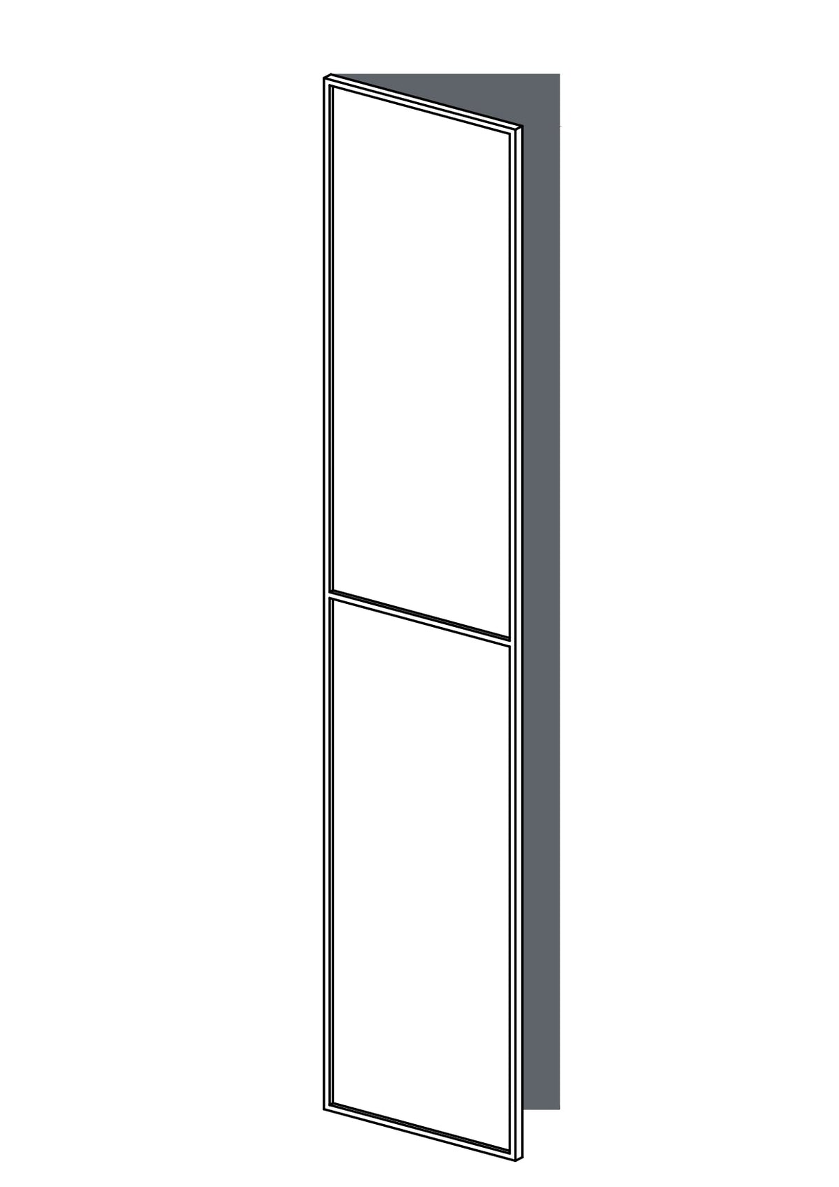 50x235 - Left Hung - Slim Shaker (With Center Rail) - Unpainted (Raw) - PAX, line drawing