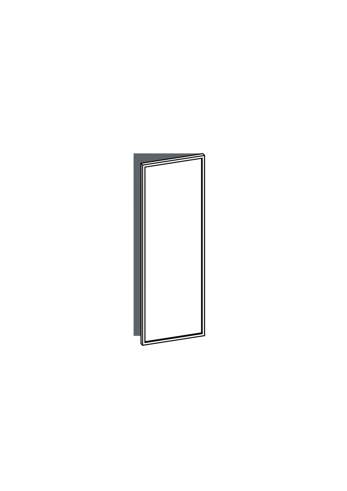 40x120 - Right Hung - Slim Shaker - Unpainted (Raw) - METOD, line drawing