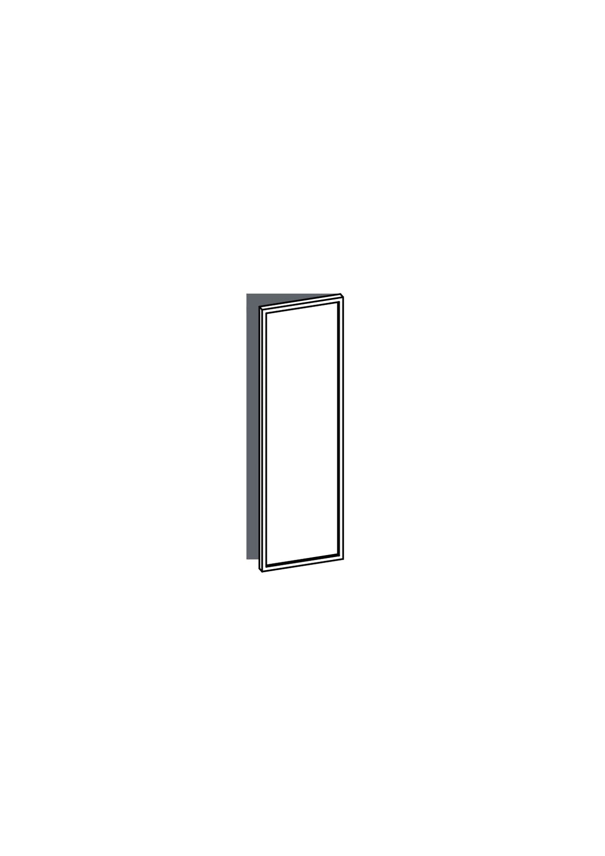 30x100 - Right Hung - Slim Shaker - Painted (2Pac Poly) - METOD, line drawing