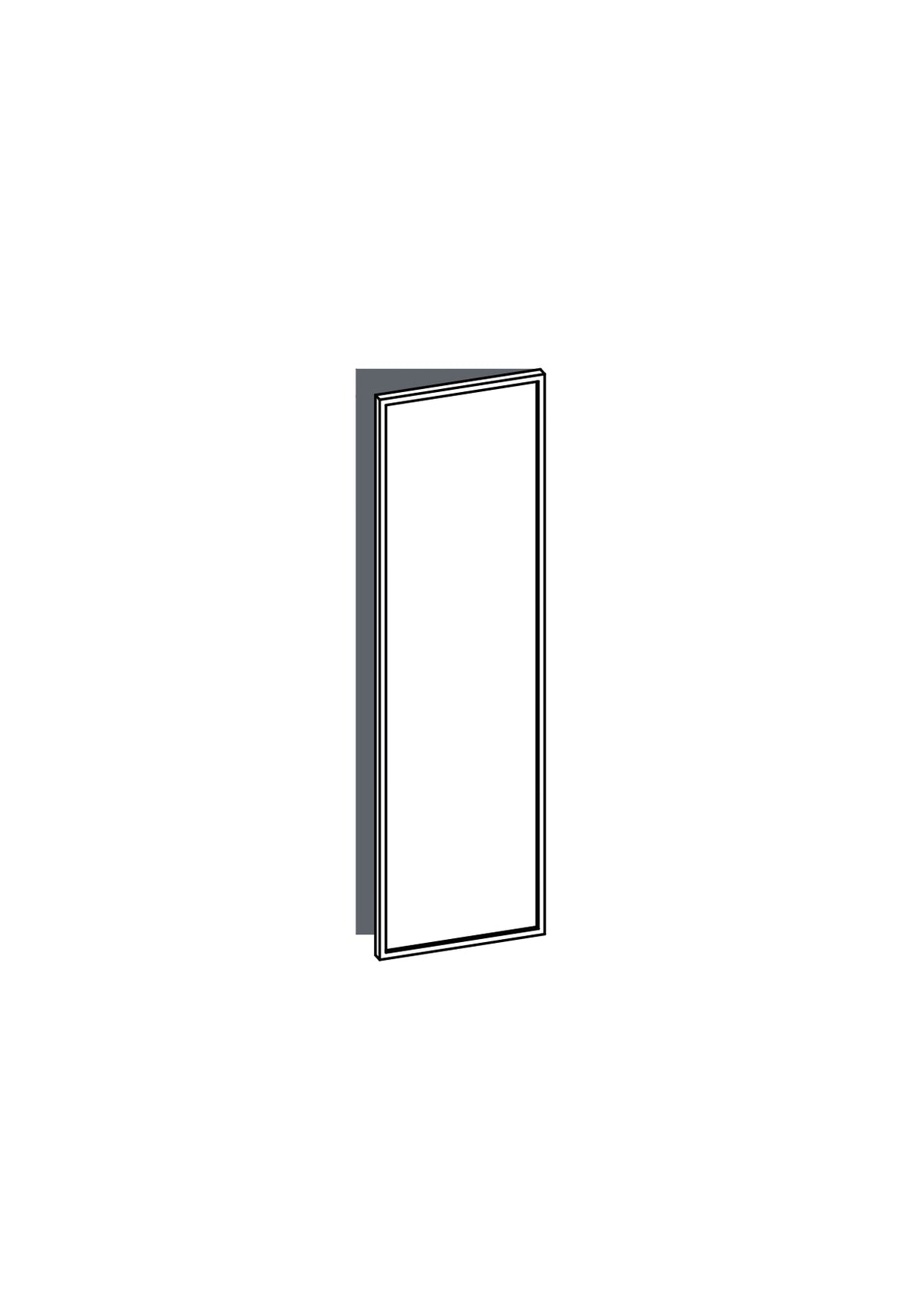 40x140 - Right Hung - Slim Shaker - Painted (2Pac Poly) - METOD, line drawing