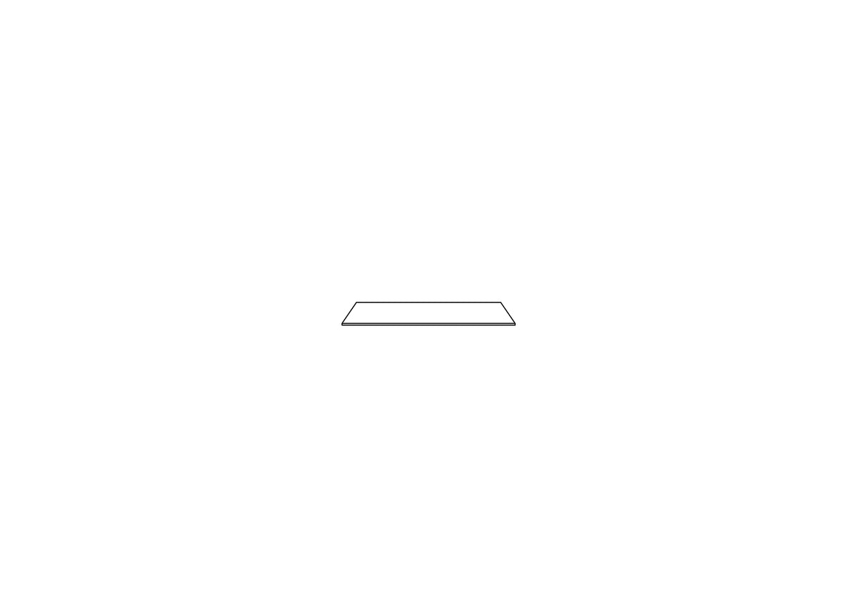42x62 Top (If Using 1 Side Panel)- Woodgrain - BESTA, line drawing