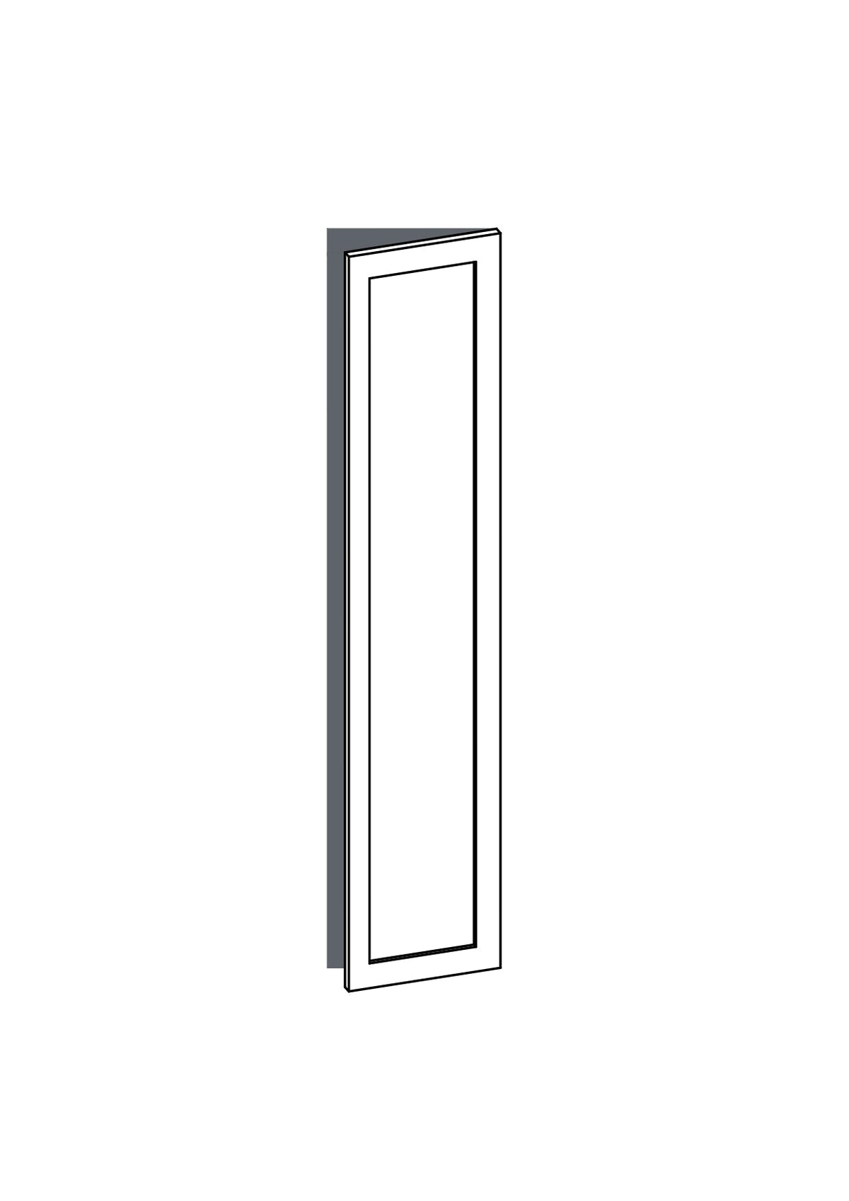 40x200 - Right Hung - Shaker - Unpainted (Raw) - METOD, line drawing