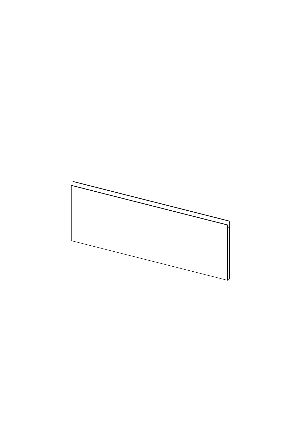 60x20 Drawer - Finger Pull - Unpainted (Raw) - METOD