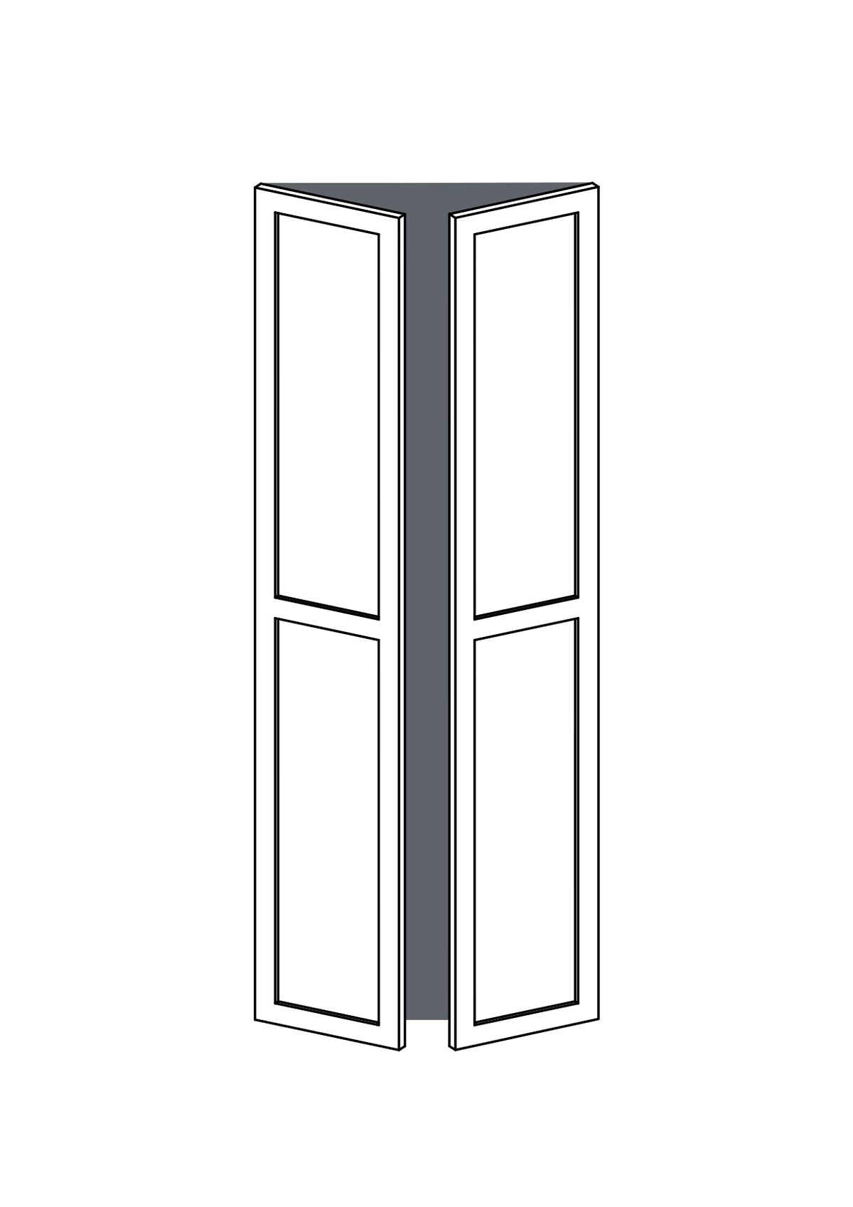 37x200 - Pair - Shaker With Center Rail - Painted (2Pac Poly) - PAX - (To Fit 75cm PAX Frame), line drawing
