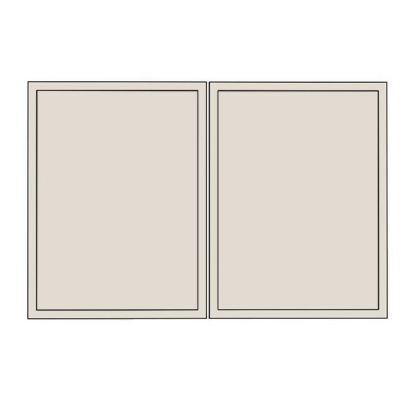 900mm Medium Rangehood Doors (2pk) (447x547mm) - Slim Shaker - Painted (2Pac Poly), line drawing
