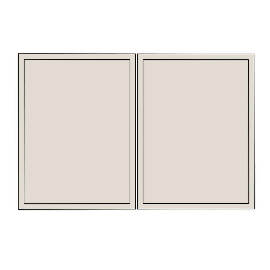 900mm Medium Rangehood Doors (2pk) (447x547mm) - Slim Shaker - Unpainted (Raw), line drawing