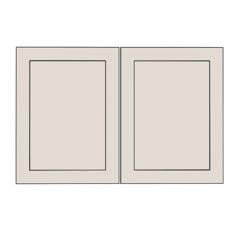 900mm Medium Rangehood Doors (2pk) (447x547mm) - Shaker - Unpainted (Raw), line drawing