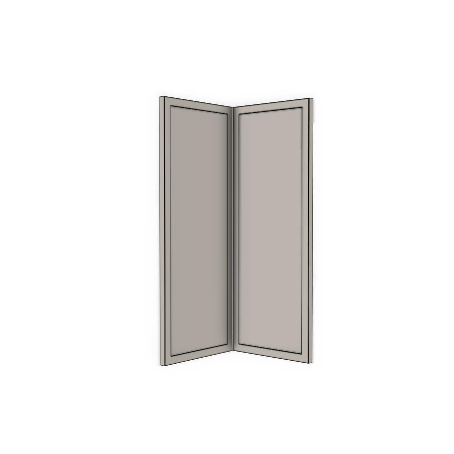 Corner Base Cabinet Doors (2pk) (316x717mm) - Slim Shaker - Painted (2Pac Poly), line drawing